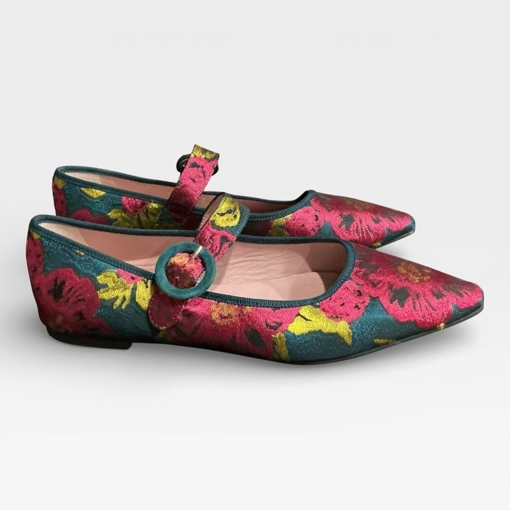 Pretty Ballerinas Tyra Jacquard Mary Jane Ballet Flats Menorca 37.5 / 7 $329